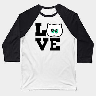 LOVE Cat Baseball T-Shirt